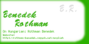 benedek rothman business card